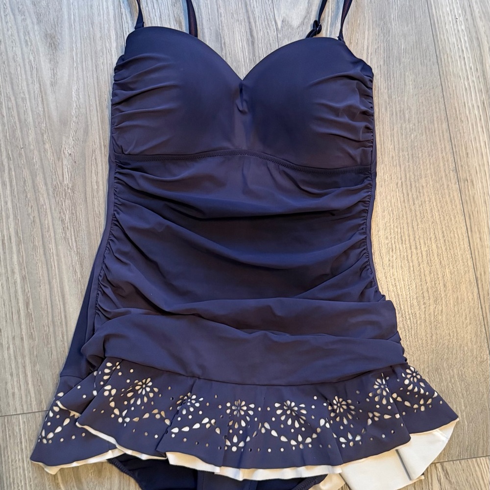 Profile by Gottex Navy Swim Dress One Piece | Tummy Control | Size 12